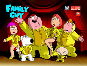 Family Guy Pinball Machine Back Glass View